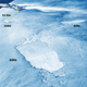 A 3D synthetic-aperture radar (SAR) view of iceberg A68a and its offspring on January 5, 2021, with South Georgia island in the background.